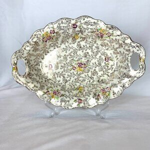 James Kent Pearl Delight Floral Serving Platter Vintage Cottagecore